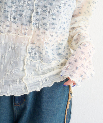 w closet 碎花拼接Tee - Image 13