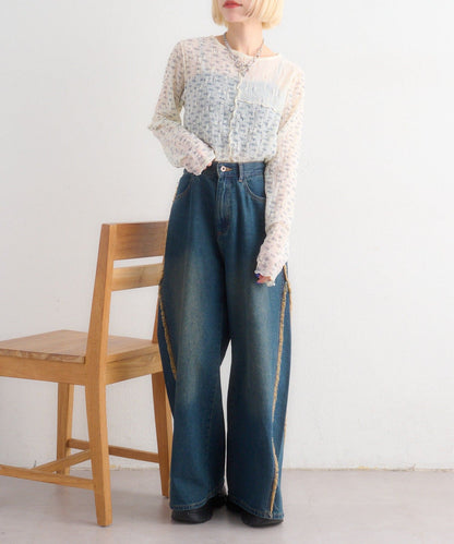 w closet 碎花拼接Tee - Image 14