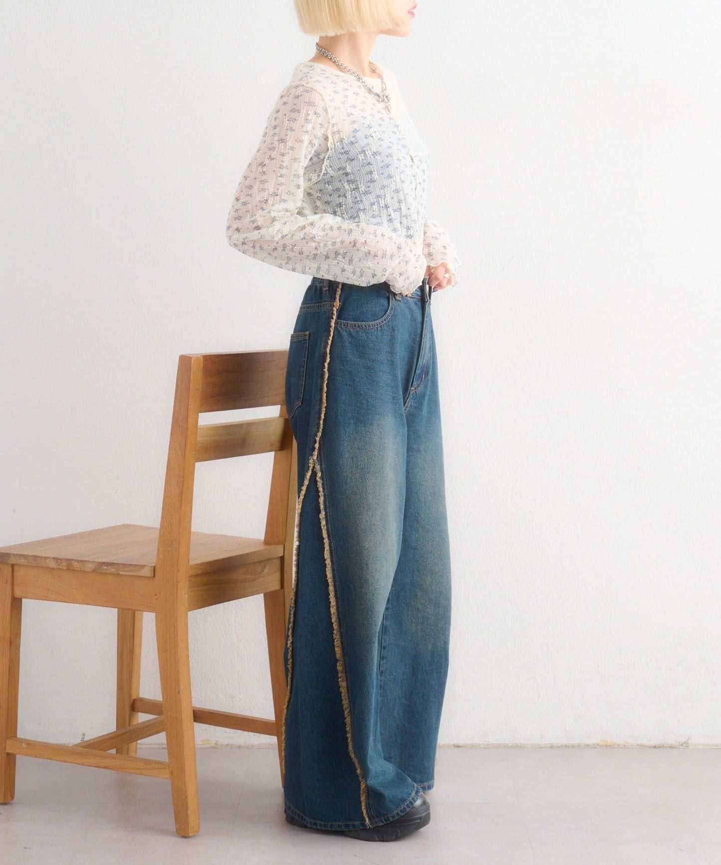 w closet 碎花拼接Tee - Image 17