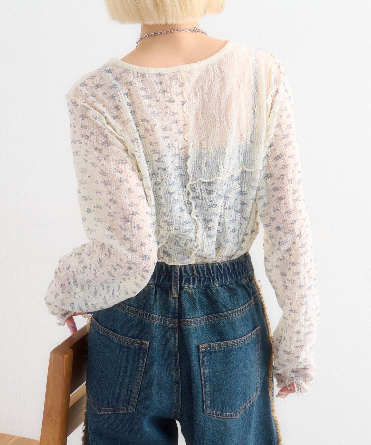 w closet 碎花拼接Tee - Image 8