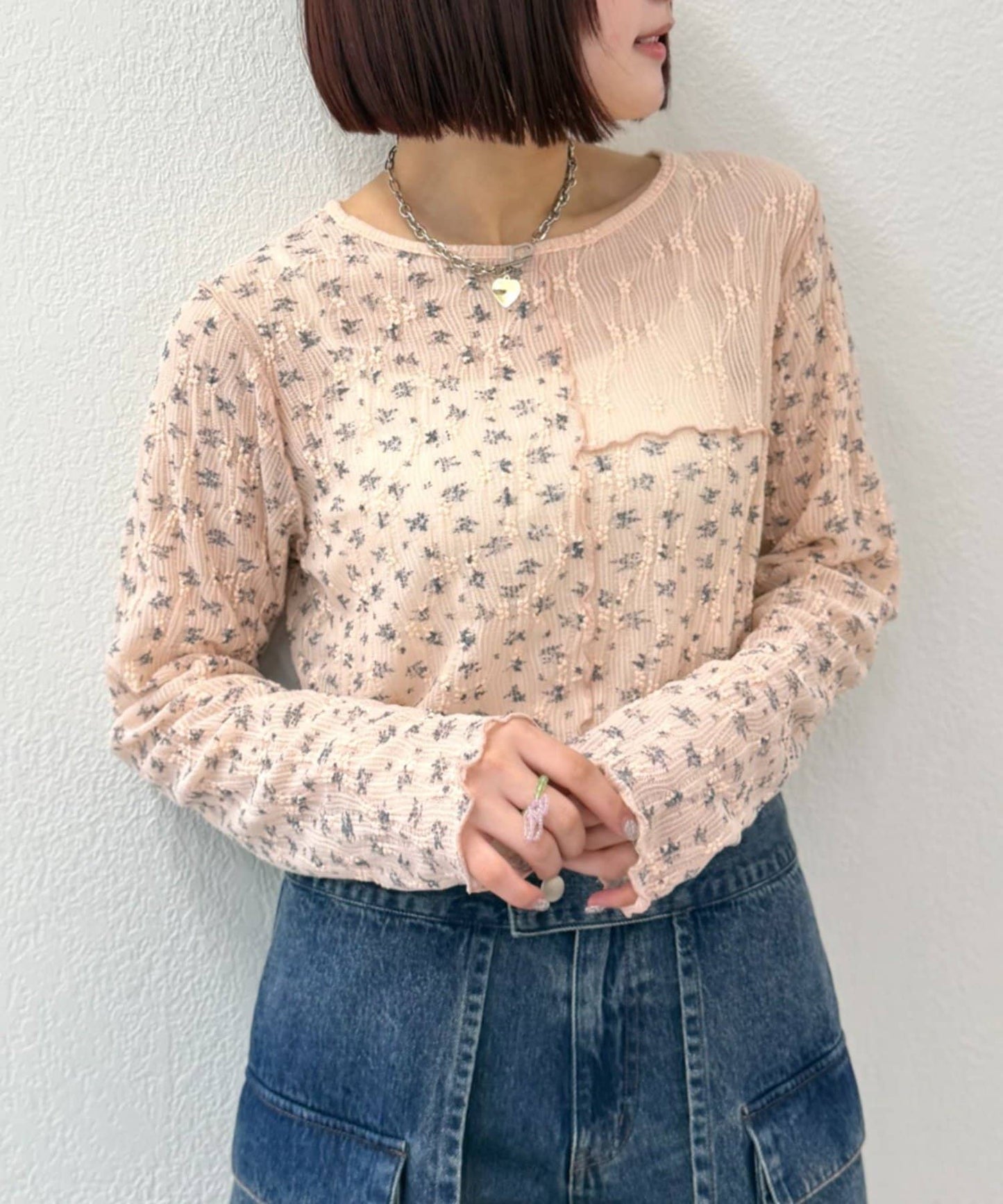 w closet 碎花拼接Tee - Image 47