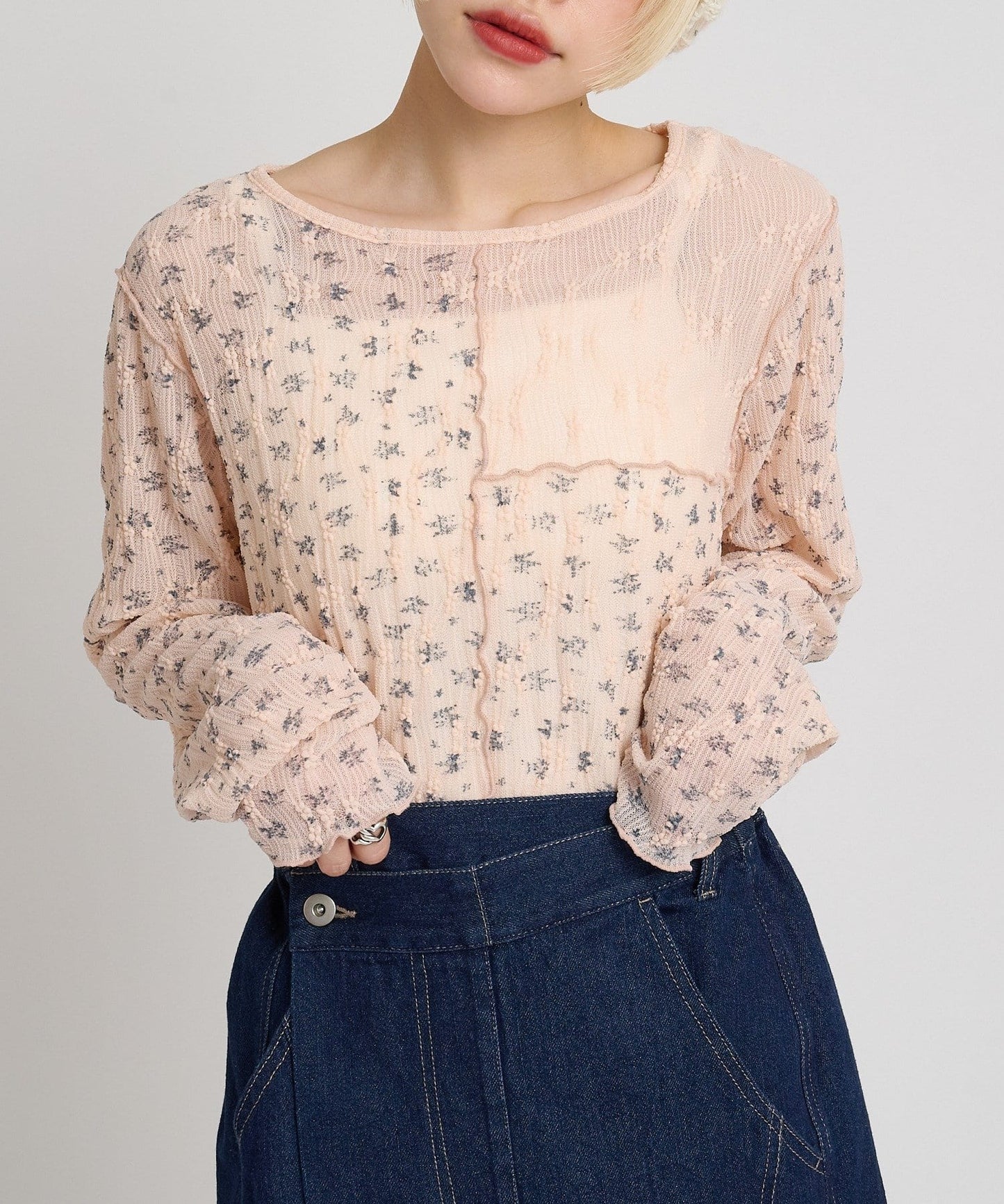 w closet 碎花拼接Tee - Image 35