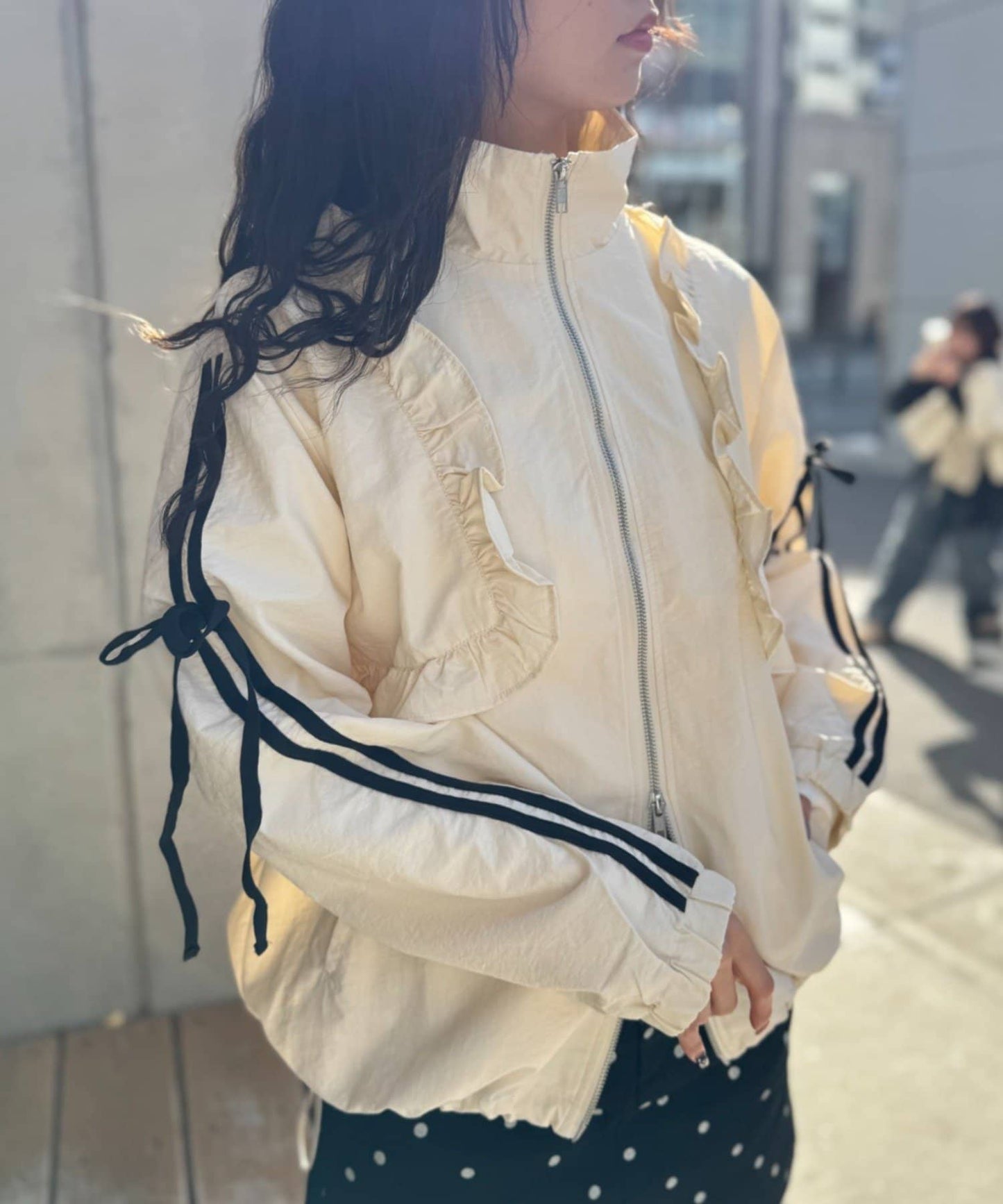 [人氣款2026 version] w closet Frilled nylon blouson - Image 13