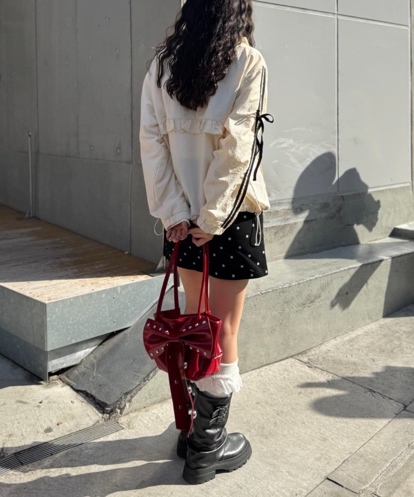 [人氣款2026 version] w closet Frilled nylon blouson - Image 16