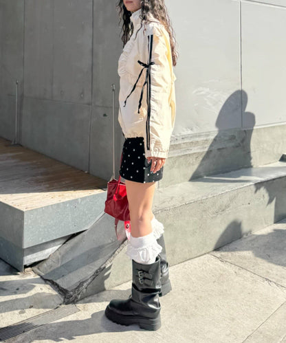 [人氣款2026 version] w closet Frilled nylon blouson - Image 17