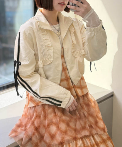 [人氣款2026 version] w closet Frilled nylon blouson - Image 2