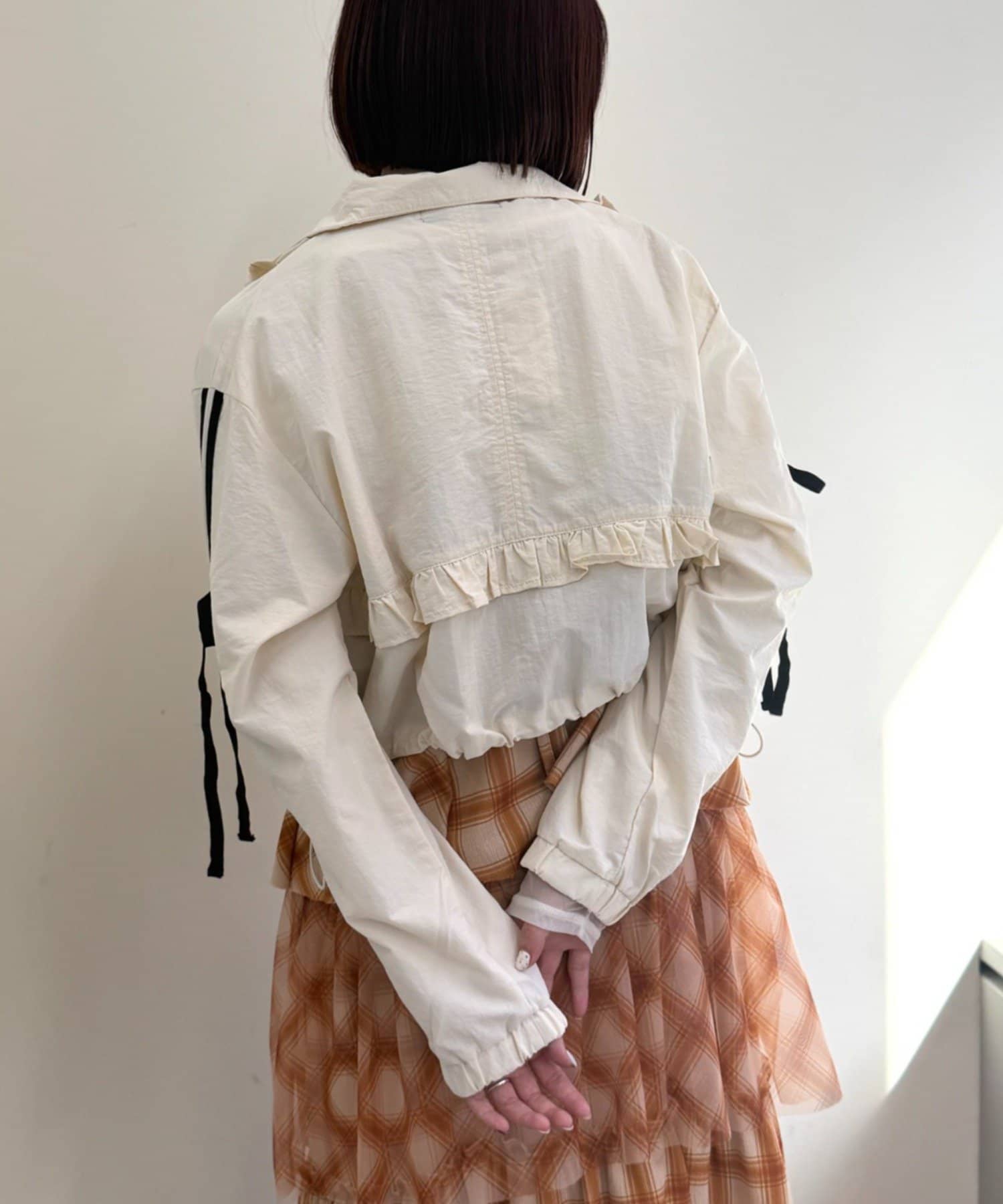 [人氣款2026 version] w closet Frilled nylon blouson - Image 6