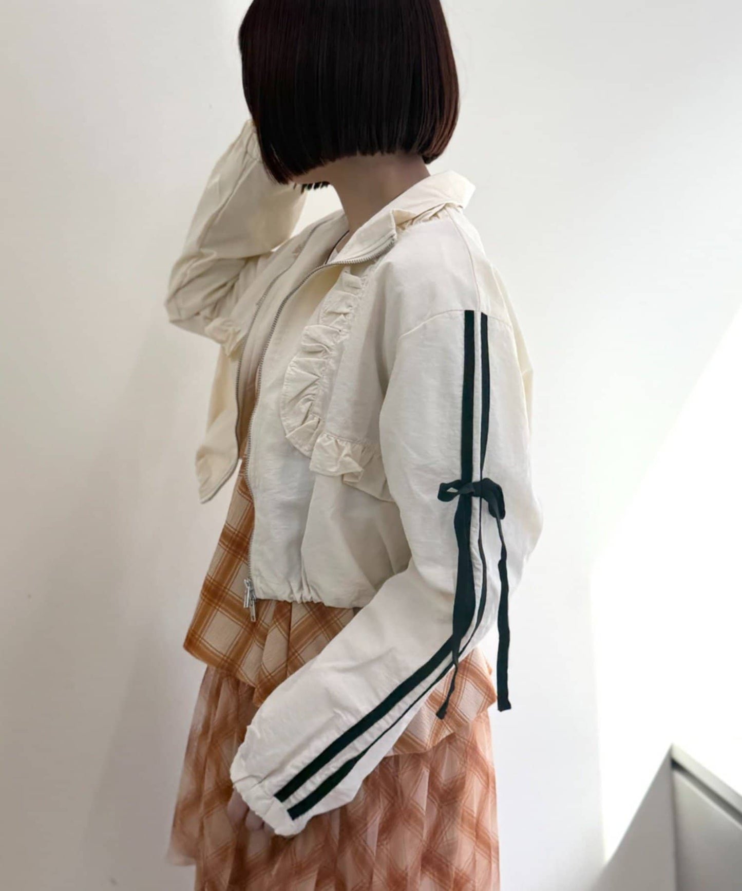 [人氣款2026 version] w closet Frilled nylon blouson - Image 7