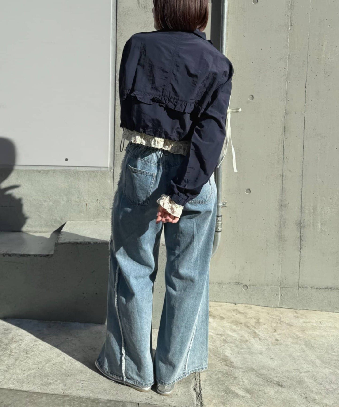 [人氣款2026 version] w closet Frilled nylon blouson - Image 26