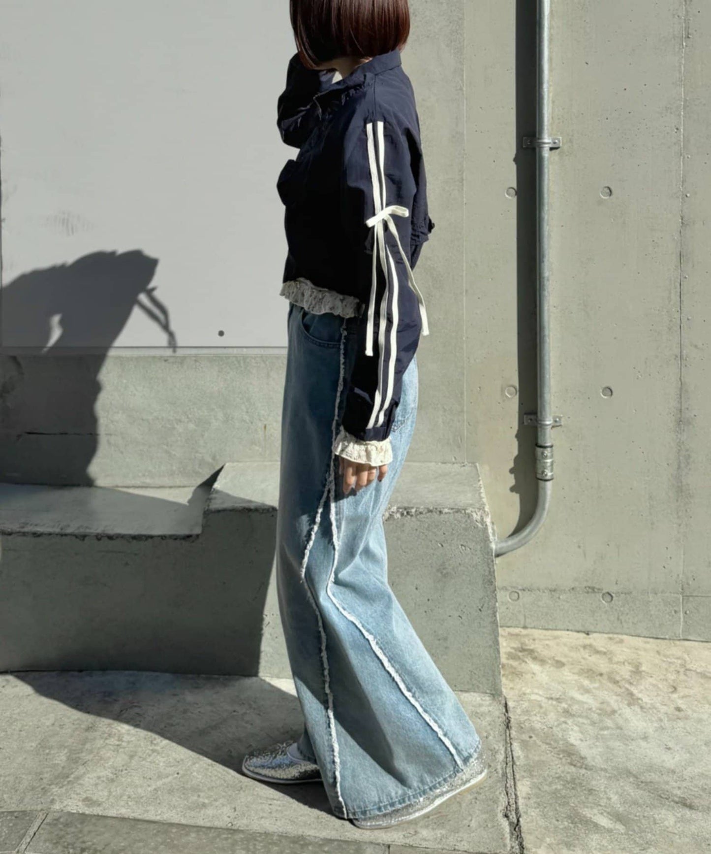 [人氣款2026 version] w closet Frilled nylon blouson - Image 28