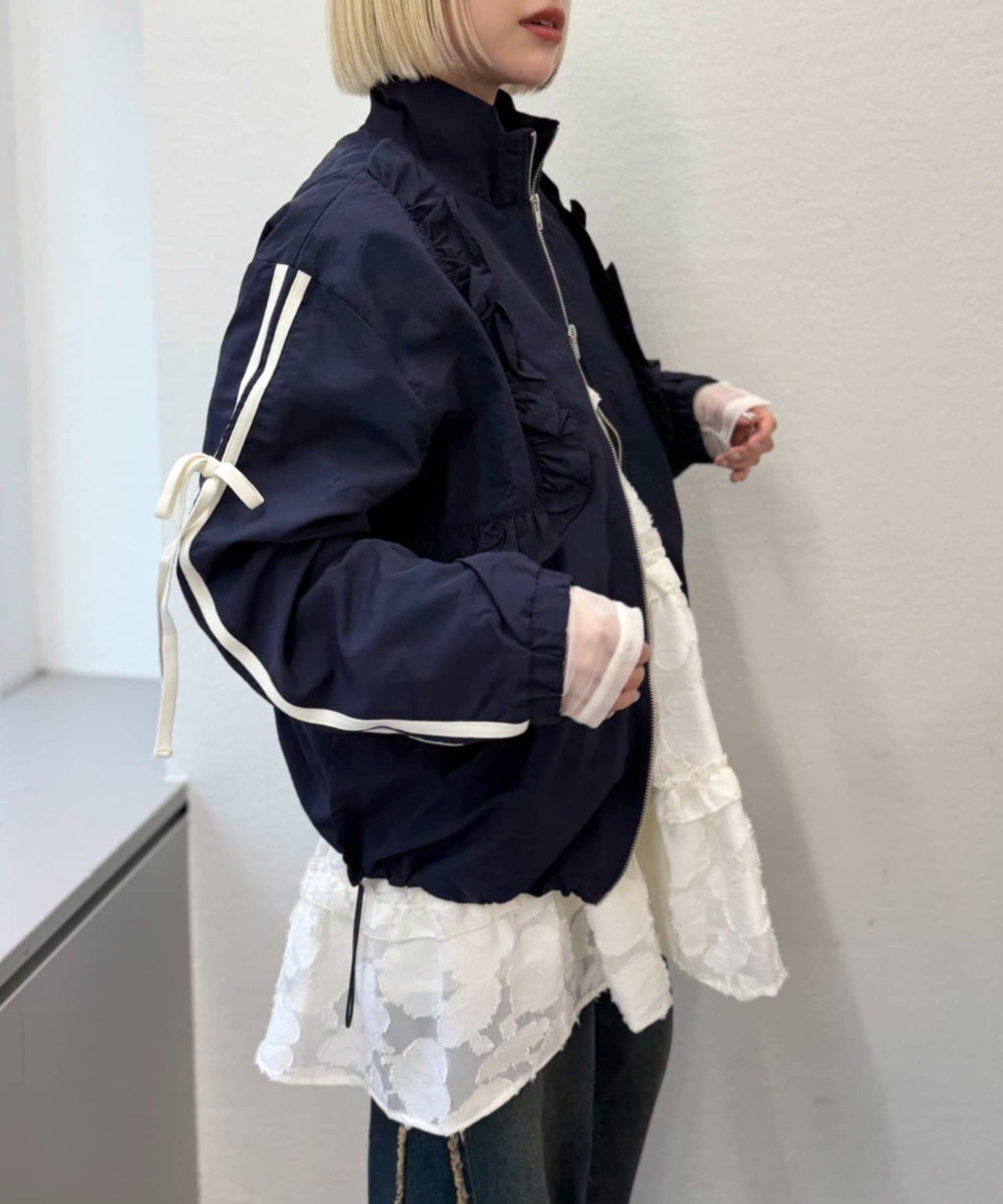 [人氣款2026 version] w closet Frilled nylon blouson - Image 31