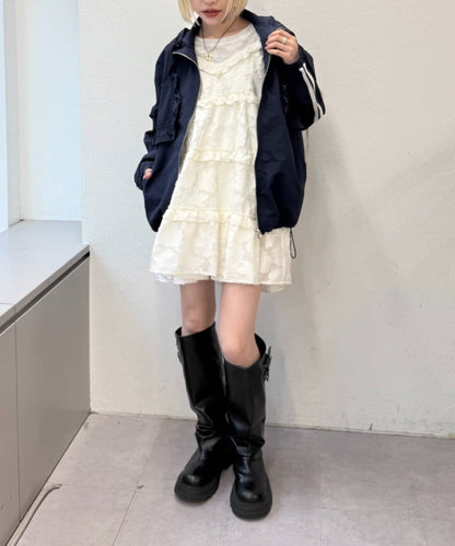 [人氣款2026 version] w closet Frilled nylon blouson - Image 32