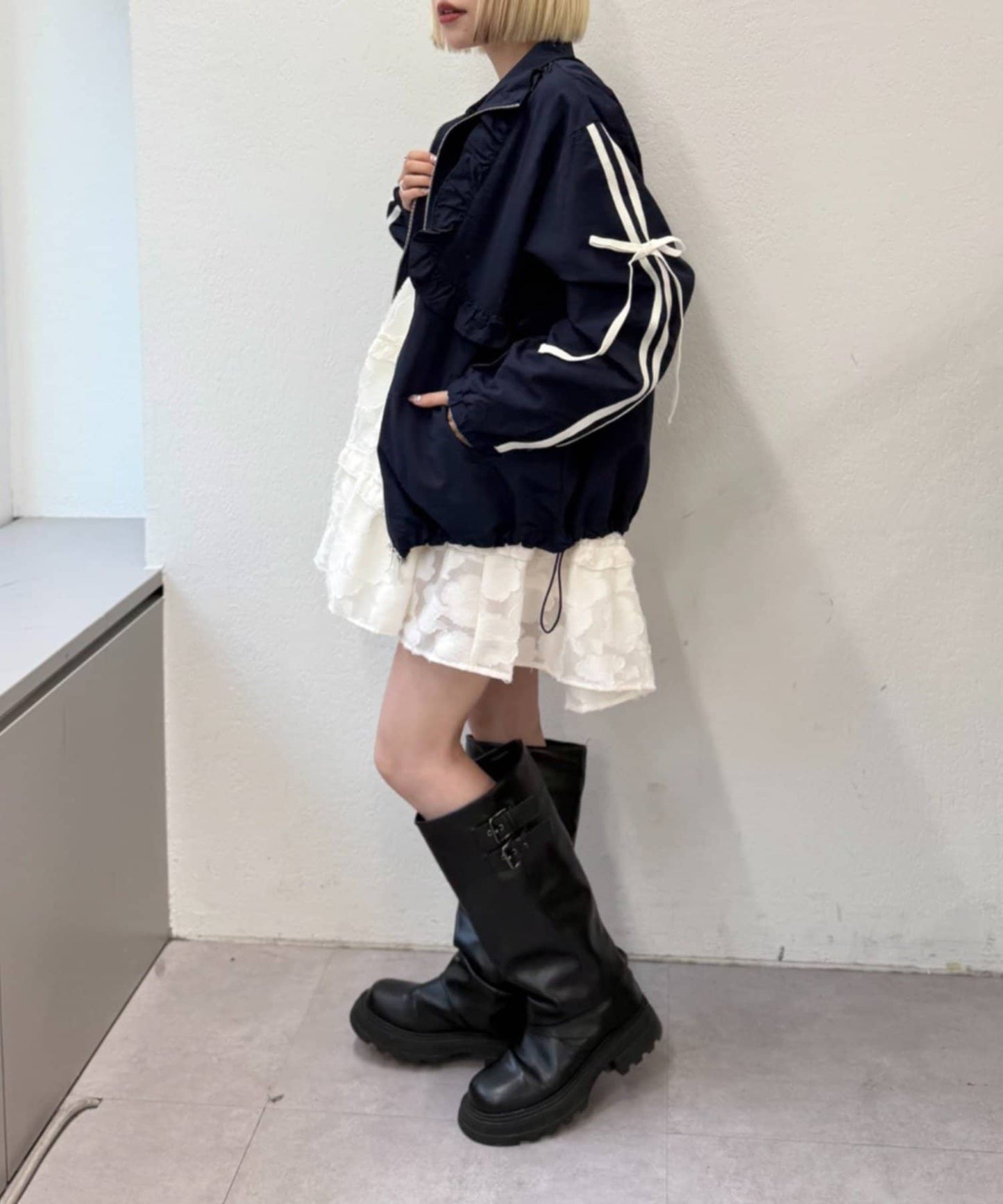 [人氣款2026 version] w closet Frilled nylon blouson - Image 34