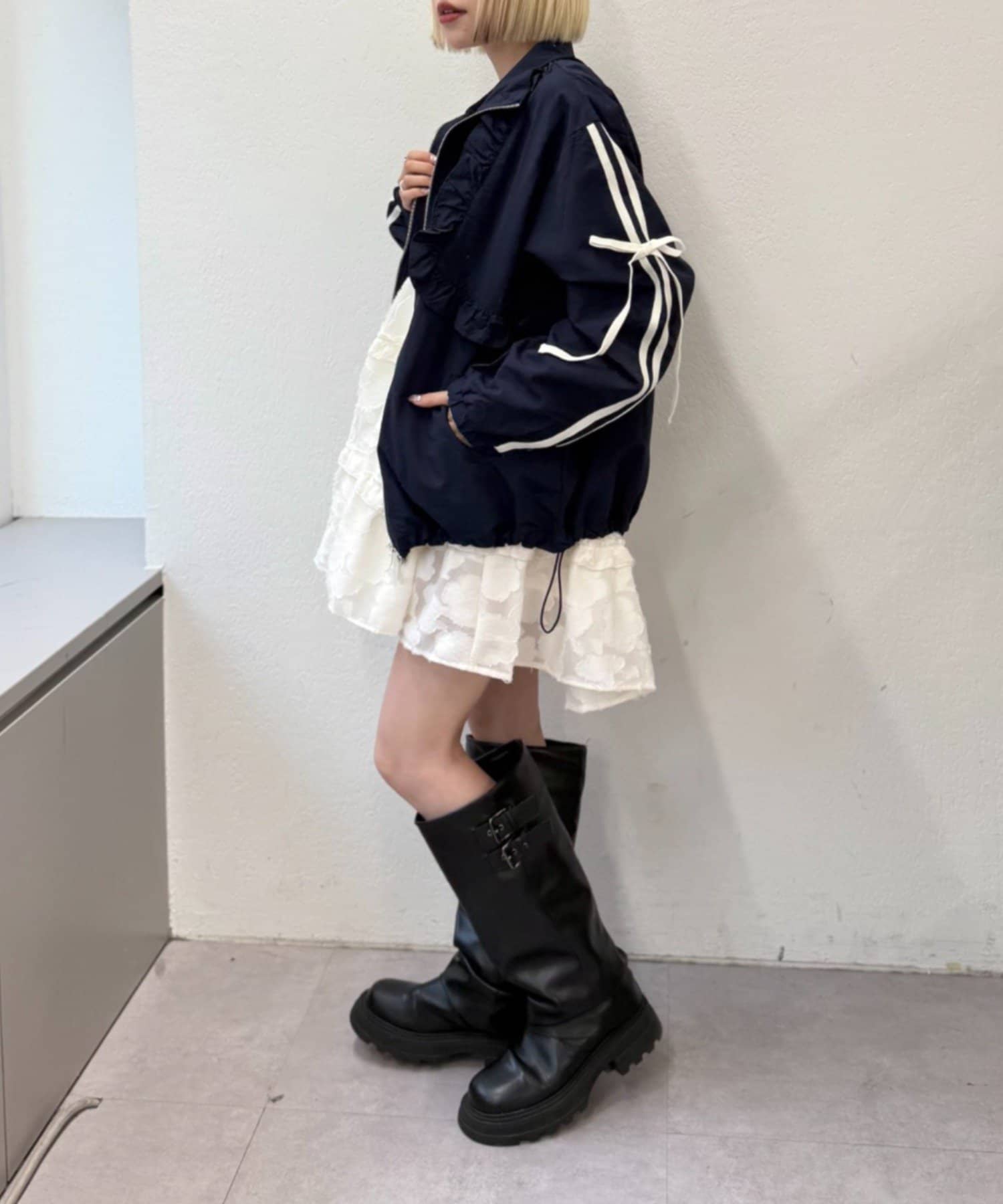 [人氣款2026 version] w closet Frilled nylon blouson - Image 34