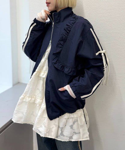 [人氣款2026 version] w closet Frilled nylon blouson - Image 1