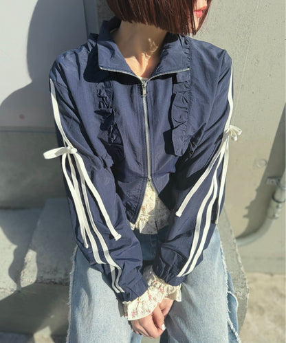 [人氣款2026 version] w closet Frilled nylon blouson - Image 18