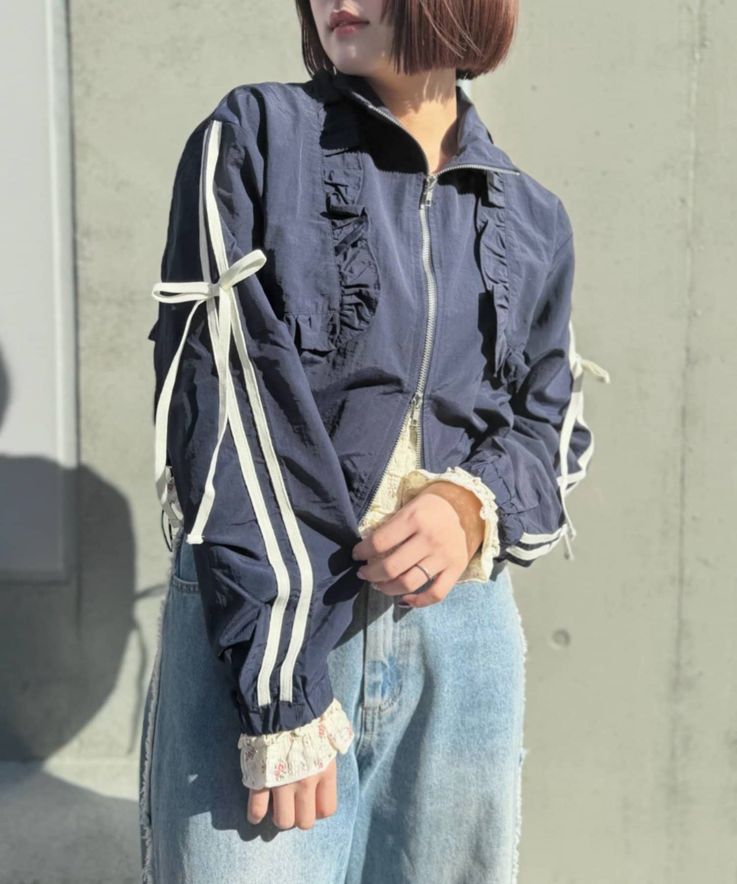 [人氣款2026 version] w closet Frilled nylon blouson - Image 19