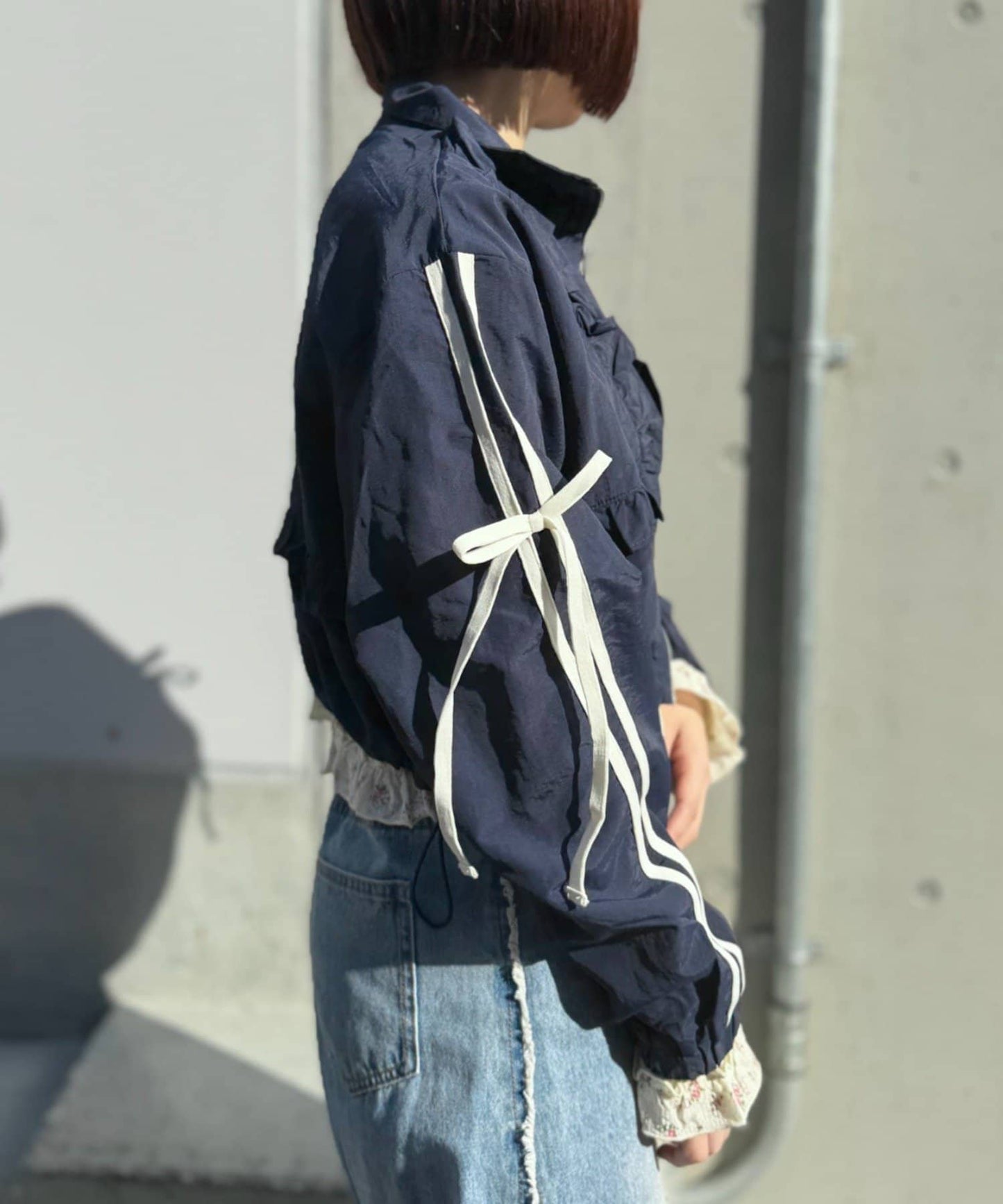 [人氣款2026 version] w closet Frilled nylon blouson - Image 21