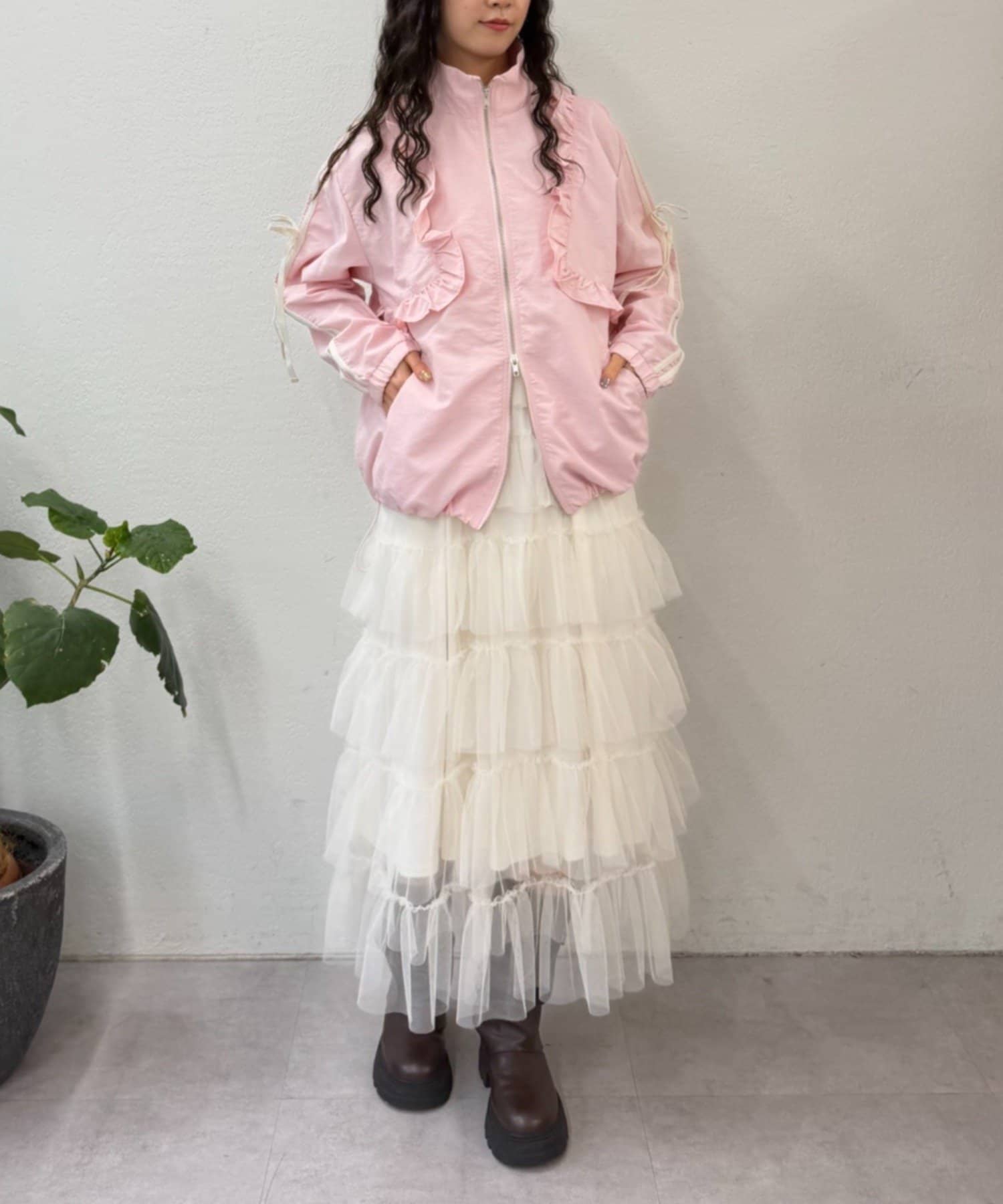 [人氣款2026 version] w closet Frilled nylon blouson - Image 47