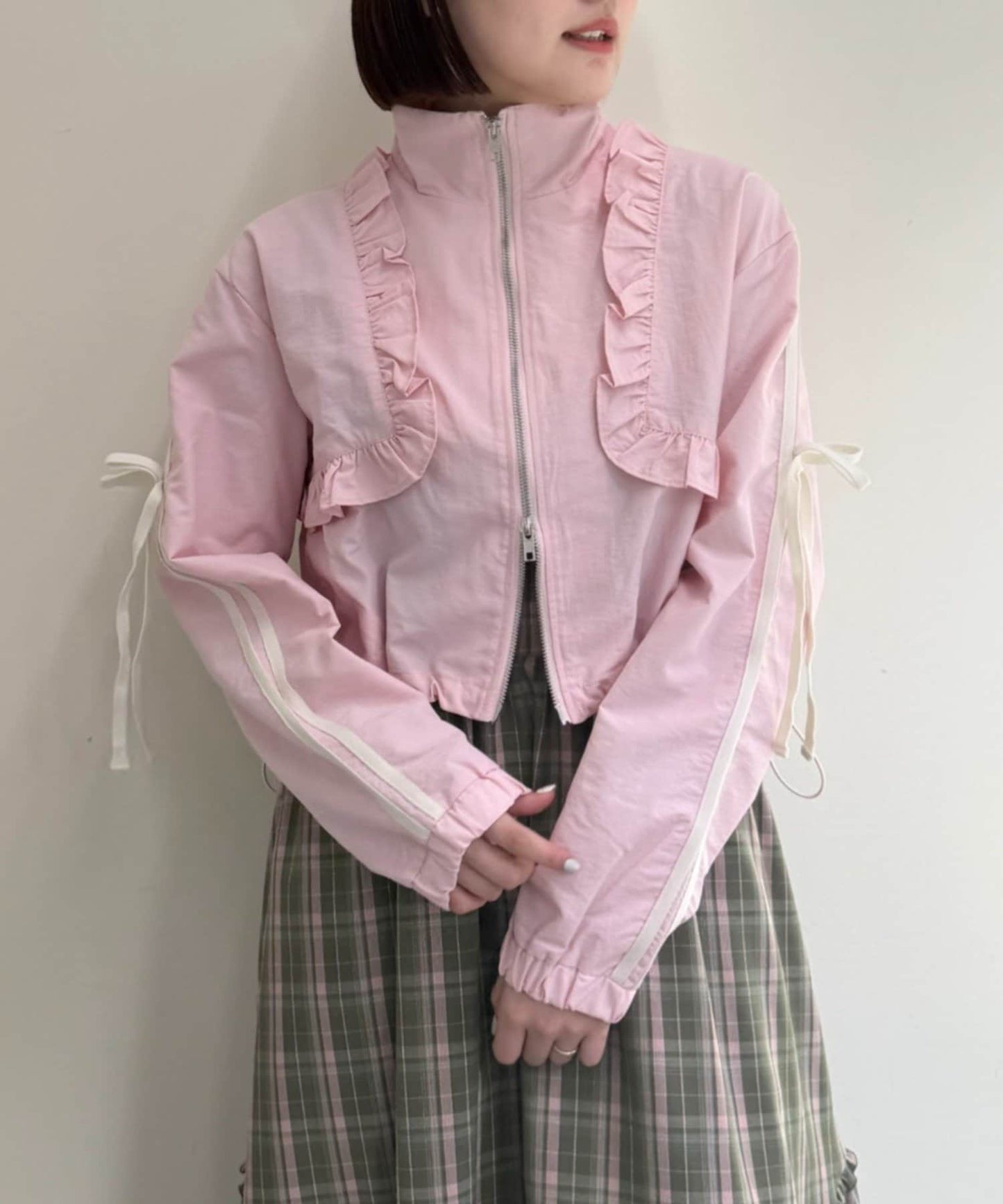 [人氣款2026 version] w closet Frilled nylon blouson - Image 35