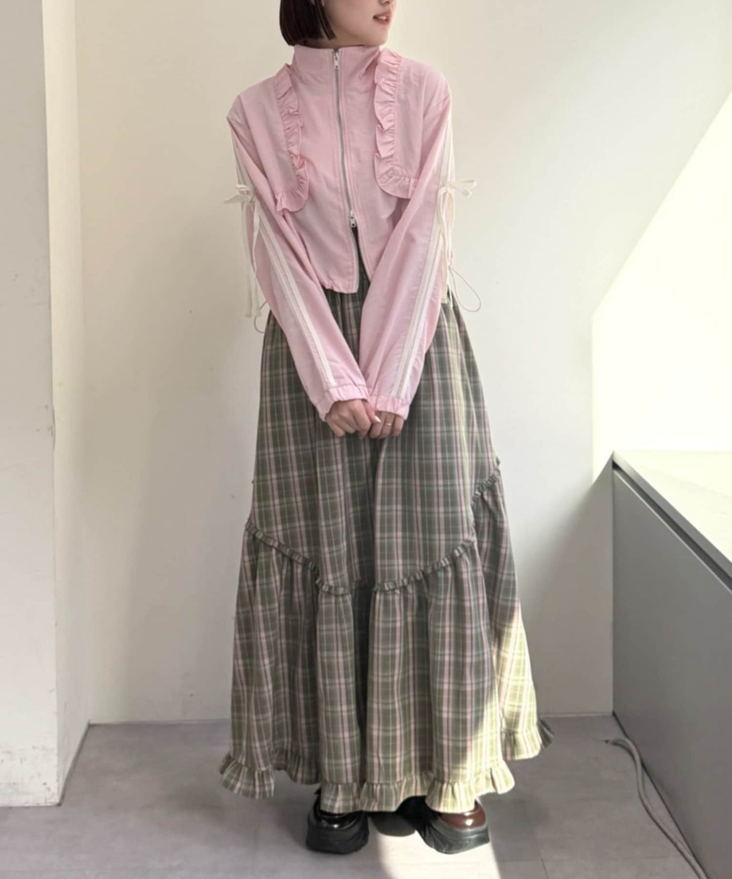 [人氣款2026 version] w closet Frilled nylon blouson - Image 39