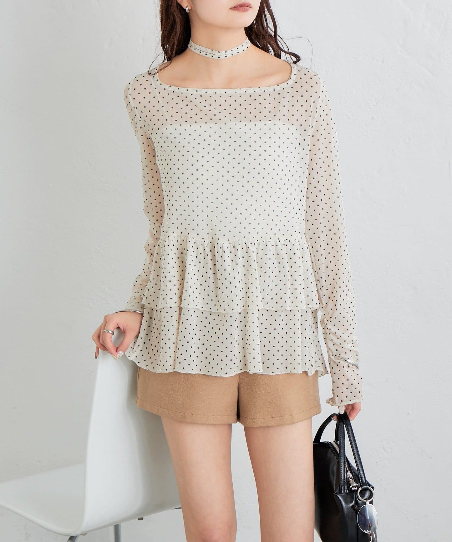 mystic sheer layering top with choker - Image 18