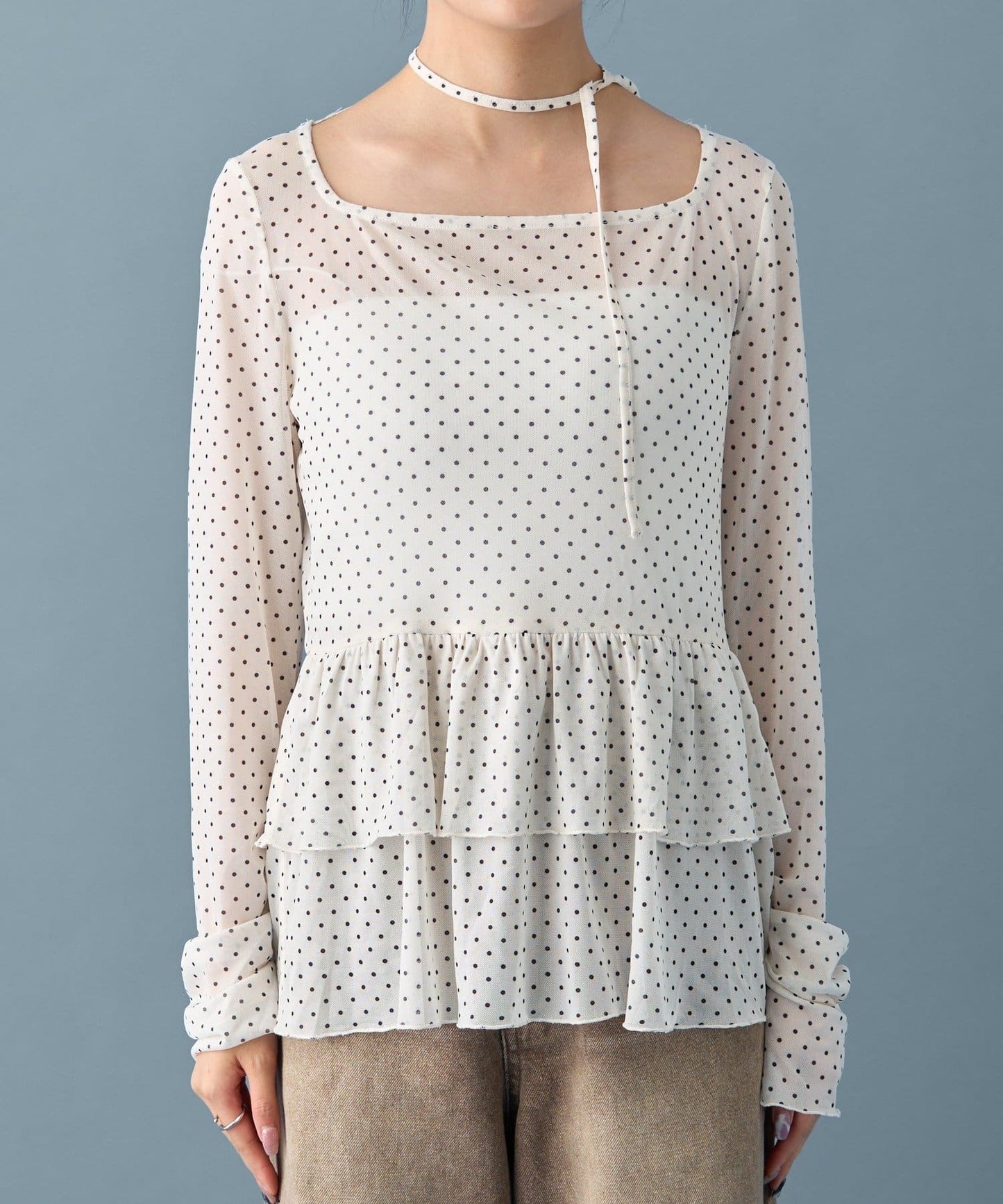 mystic sheer layering top with choker - Image 25