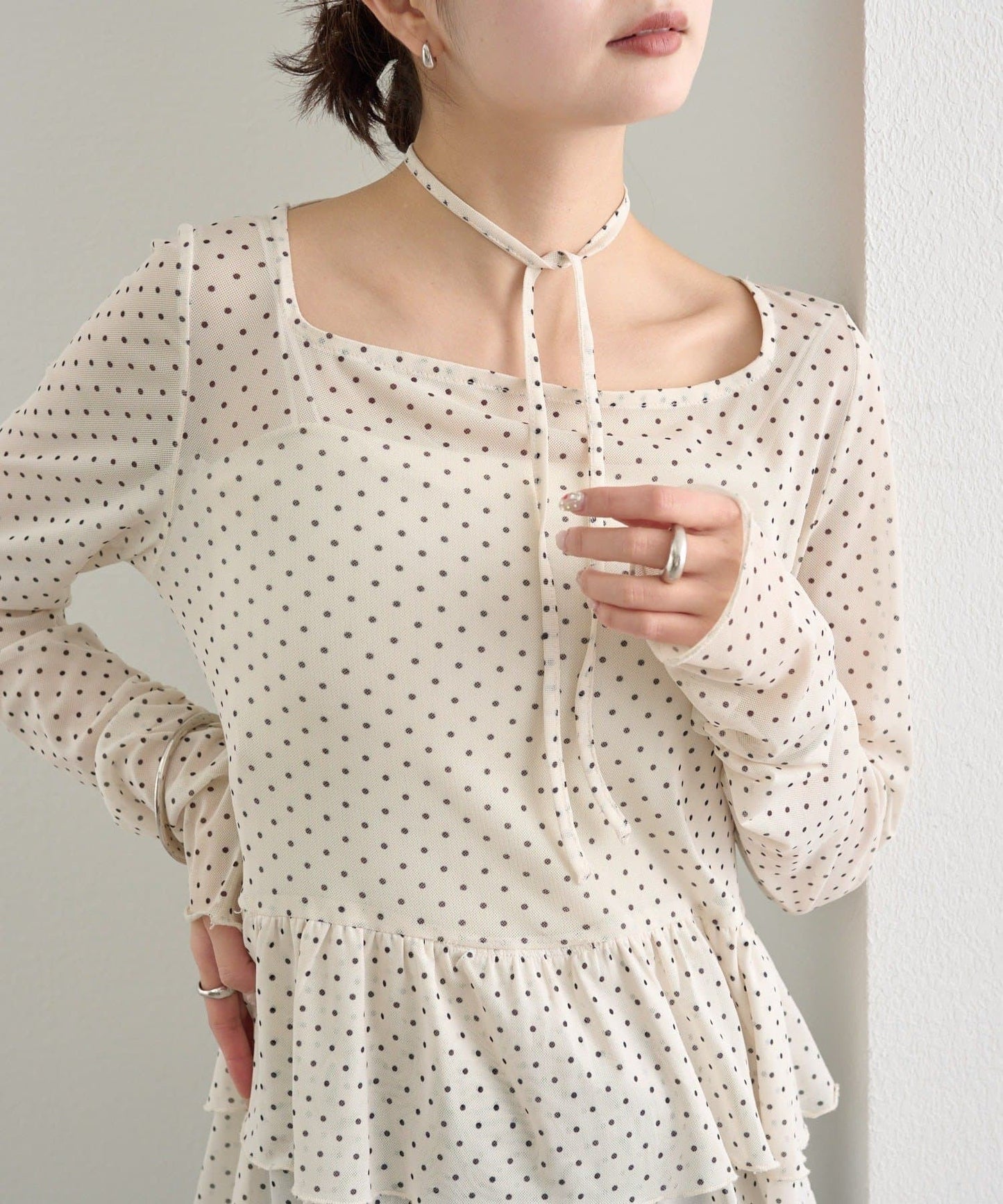 mystic sheer layering top with choker - Image 6
