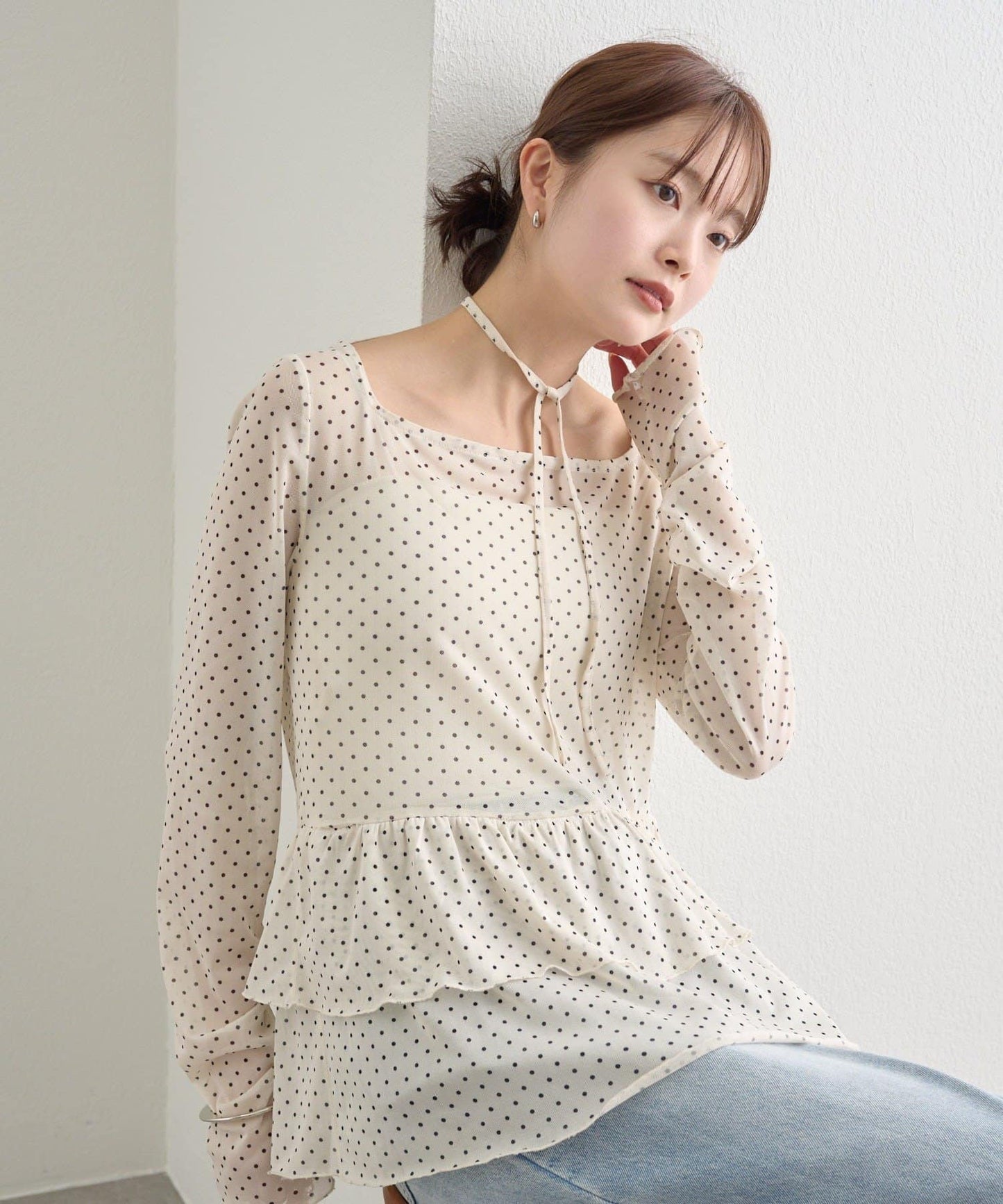 mystic sheer layering top with choker - Image 7