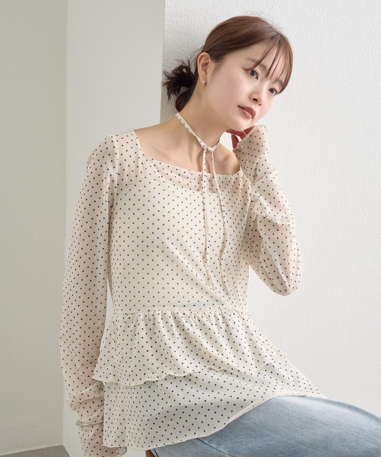 mystic sheer layering top with choker - Image 7