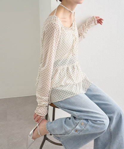 mystic sheer layering top with choker - Image 9