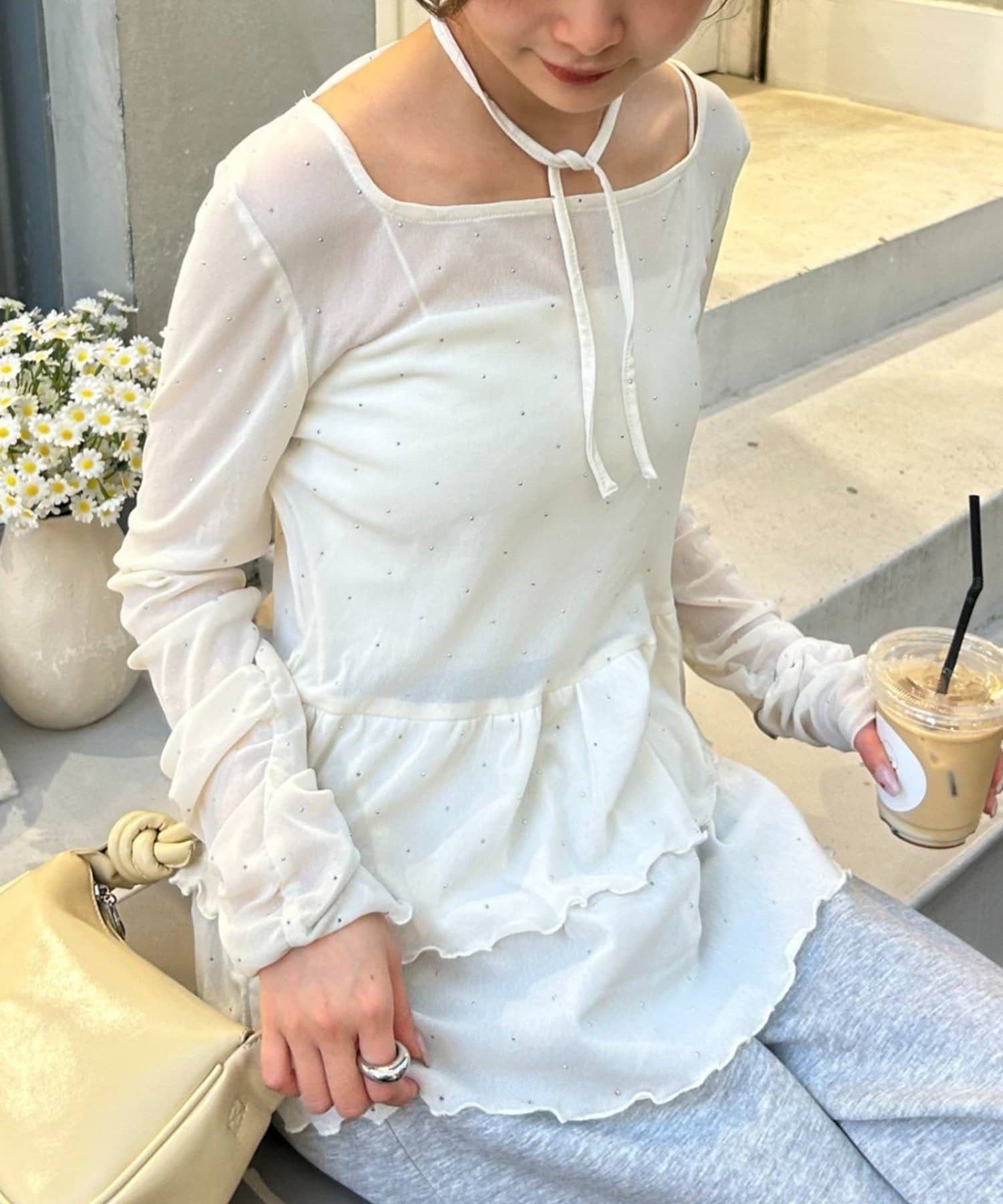 mystic sheer layering top with choker - Image 2