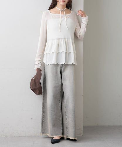 mystic sheer layering top with choker - Image 41
