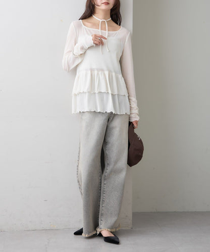 mystic sheer layering top with choker - Image 42