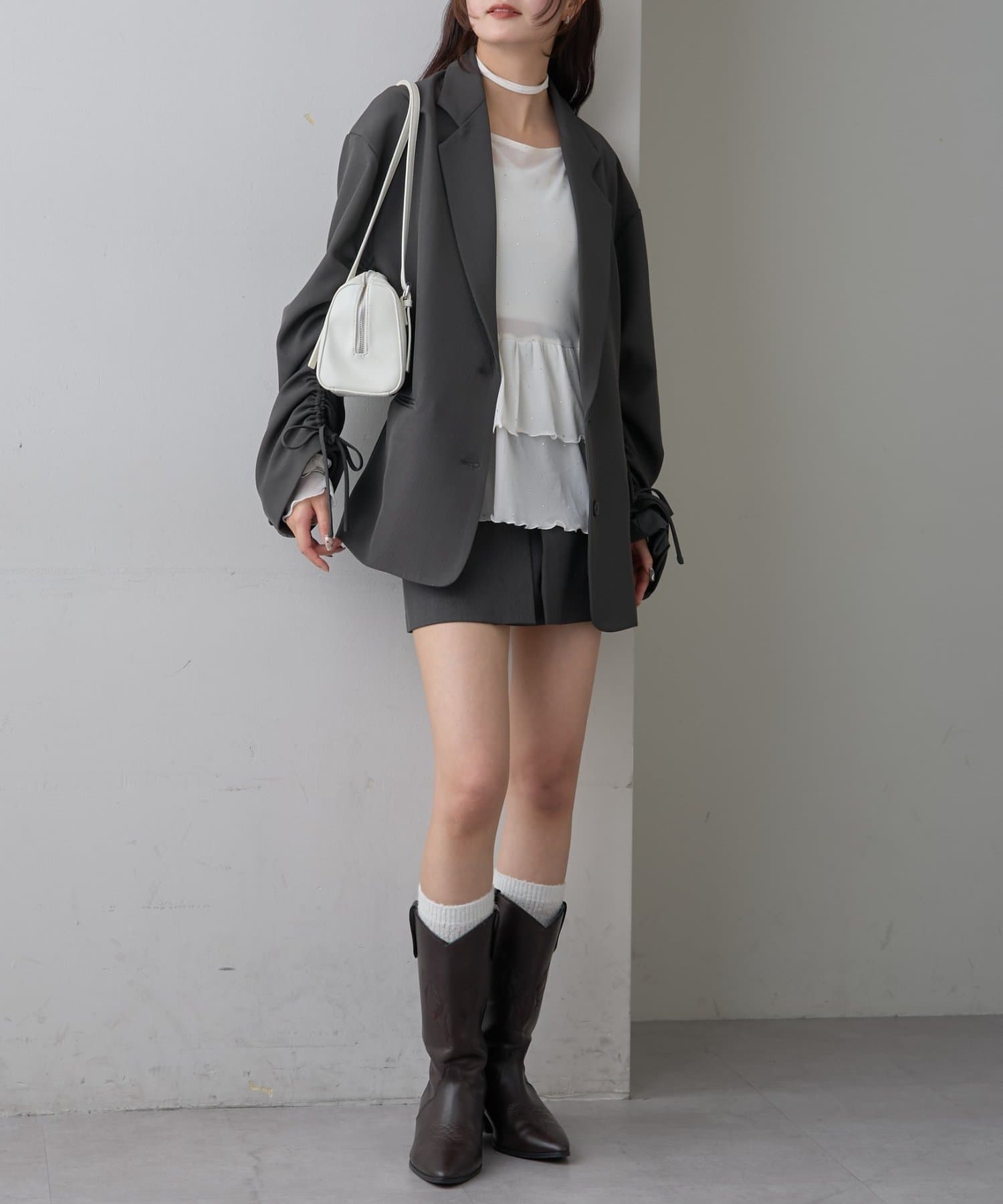 mystic sheer layering top with choker - Image 43