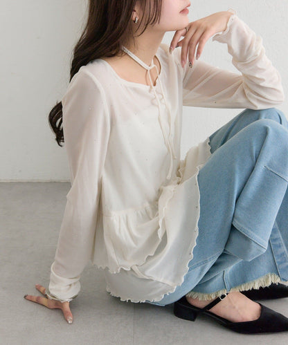 mystic sheer layering top with choker - Image 46