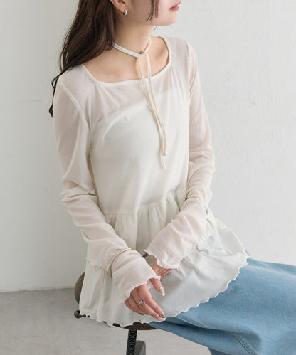 mystic sheer layering top with choker - Image 48