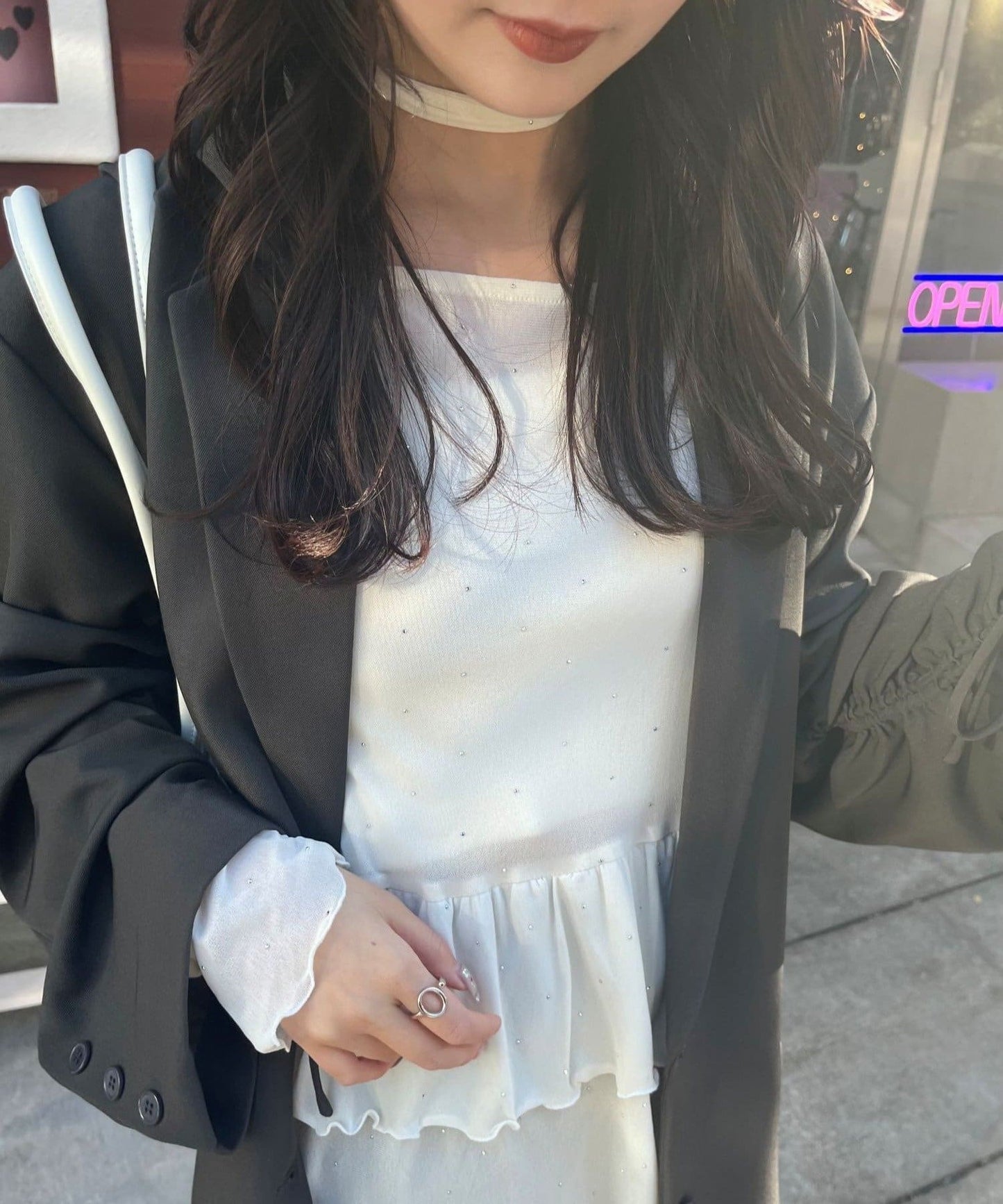 mystic sheer layering top with choker - Image 50