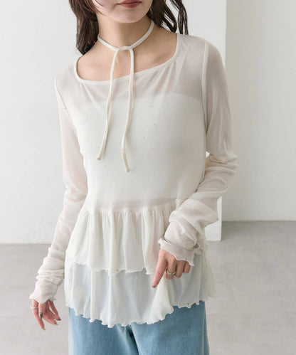mystic sheer layering top with choker - Image 34