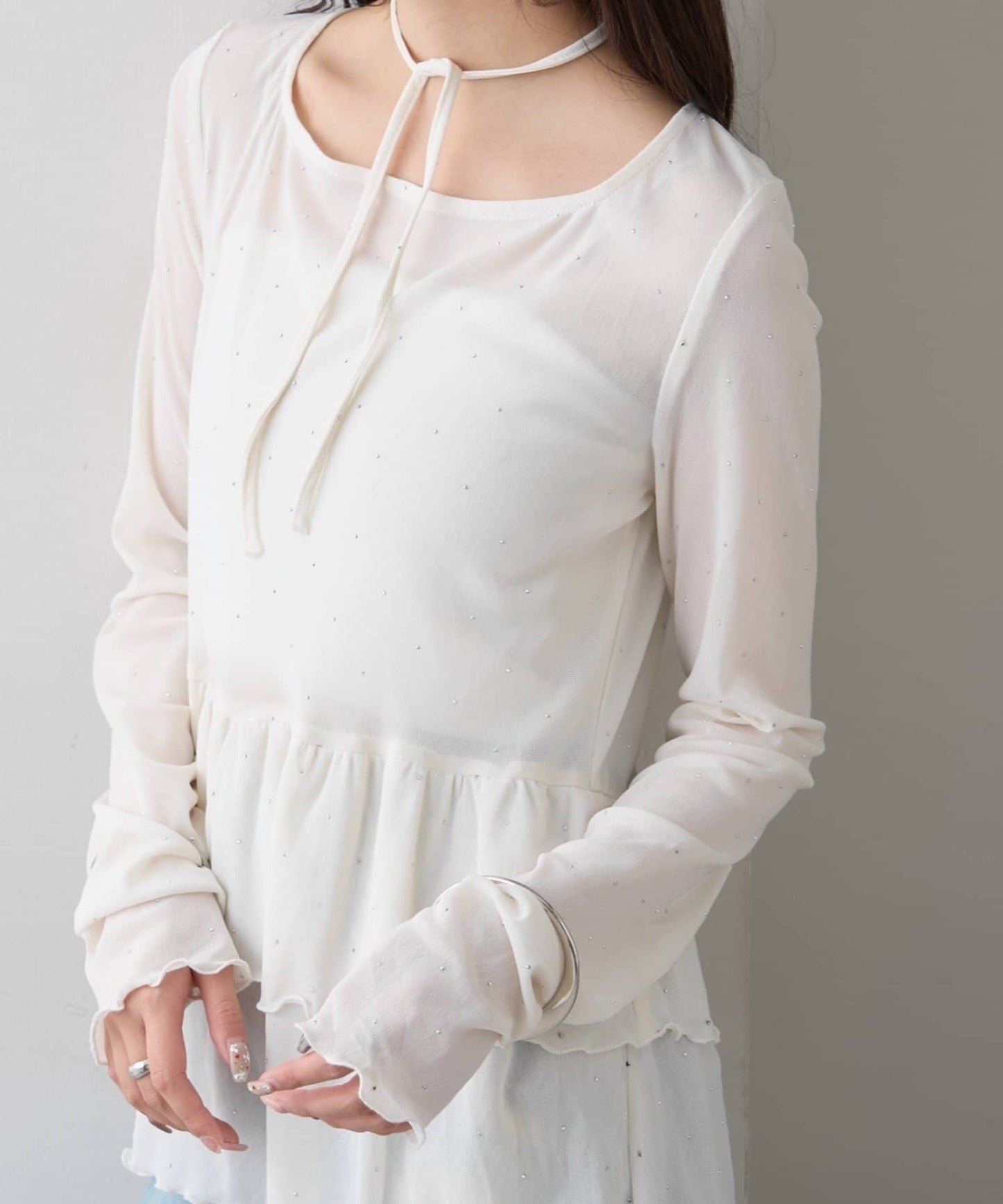 mystic sheer layering top with choker - Image 37