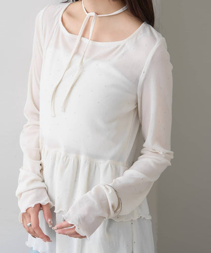 mystic sheer layering top with choker - Image 37