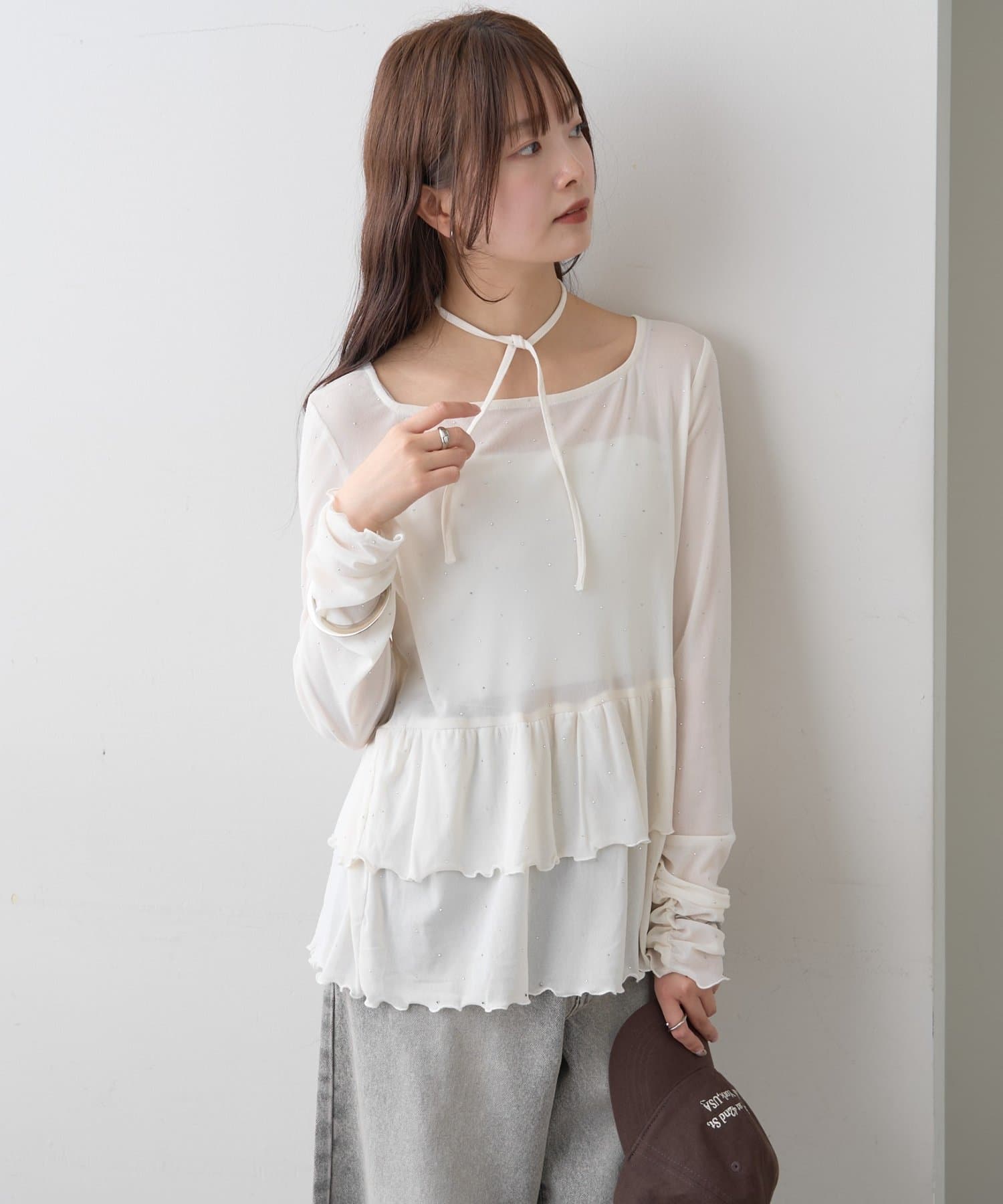 mystic sheer layering top with choker - Image 39