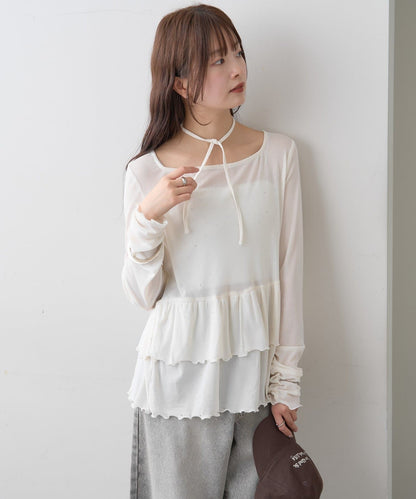 mystic sheer layering top with choker - Image 39