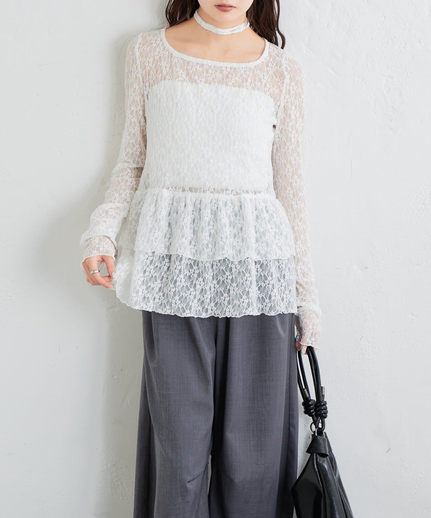 mystic sheer layering top with choker - Image 61