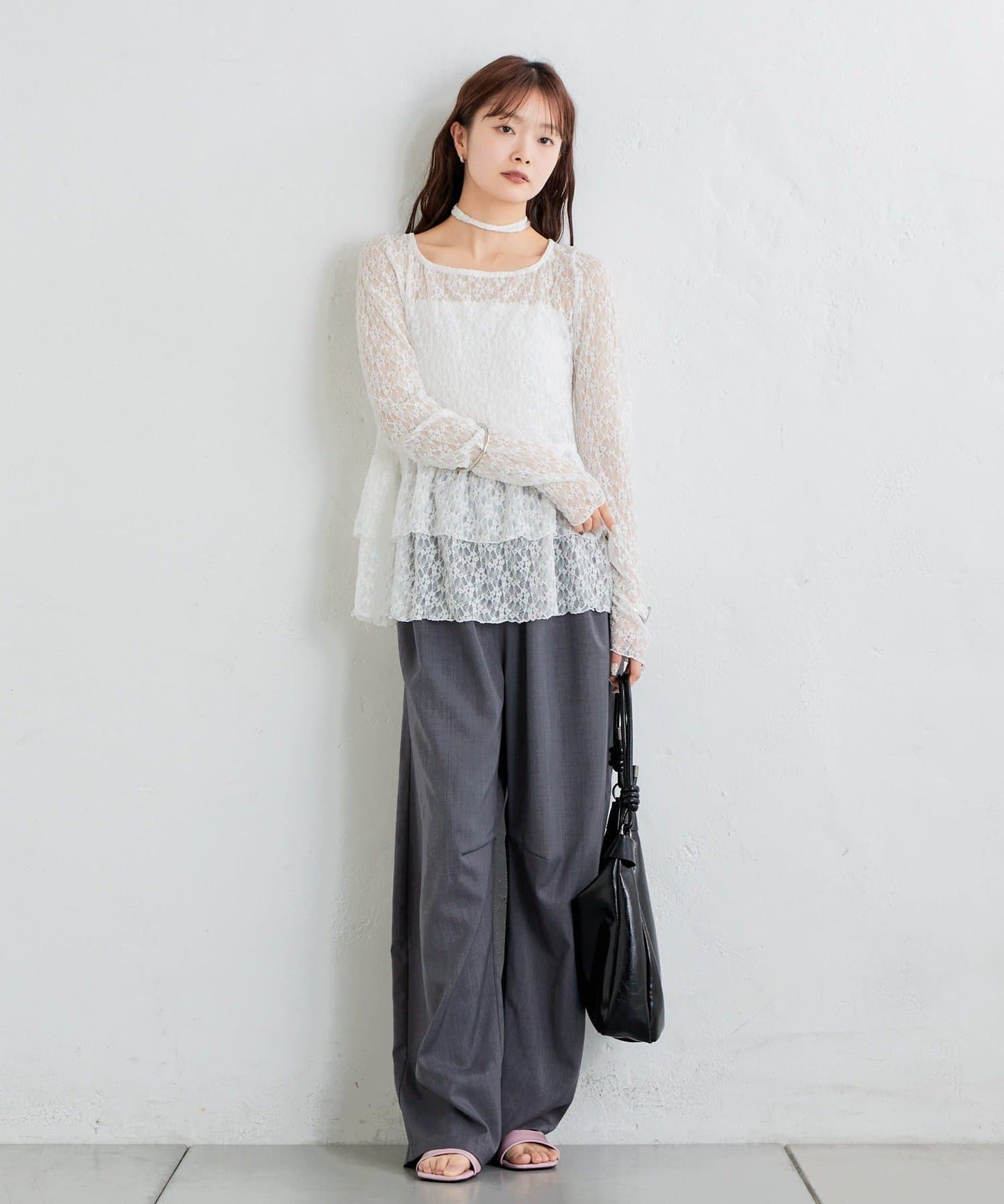 mystic sheer layering top with choker - Image 62