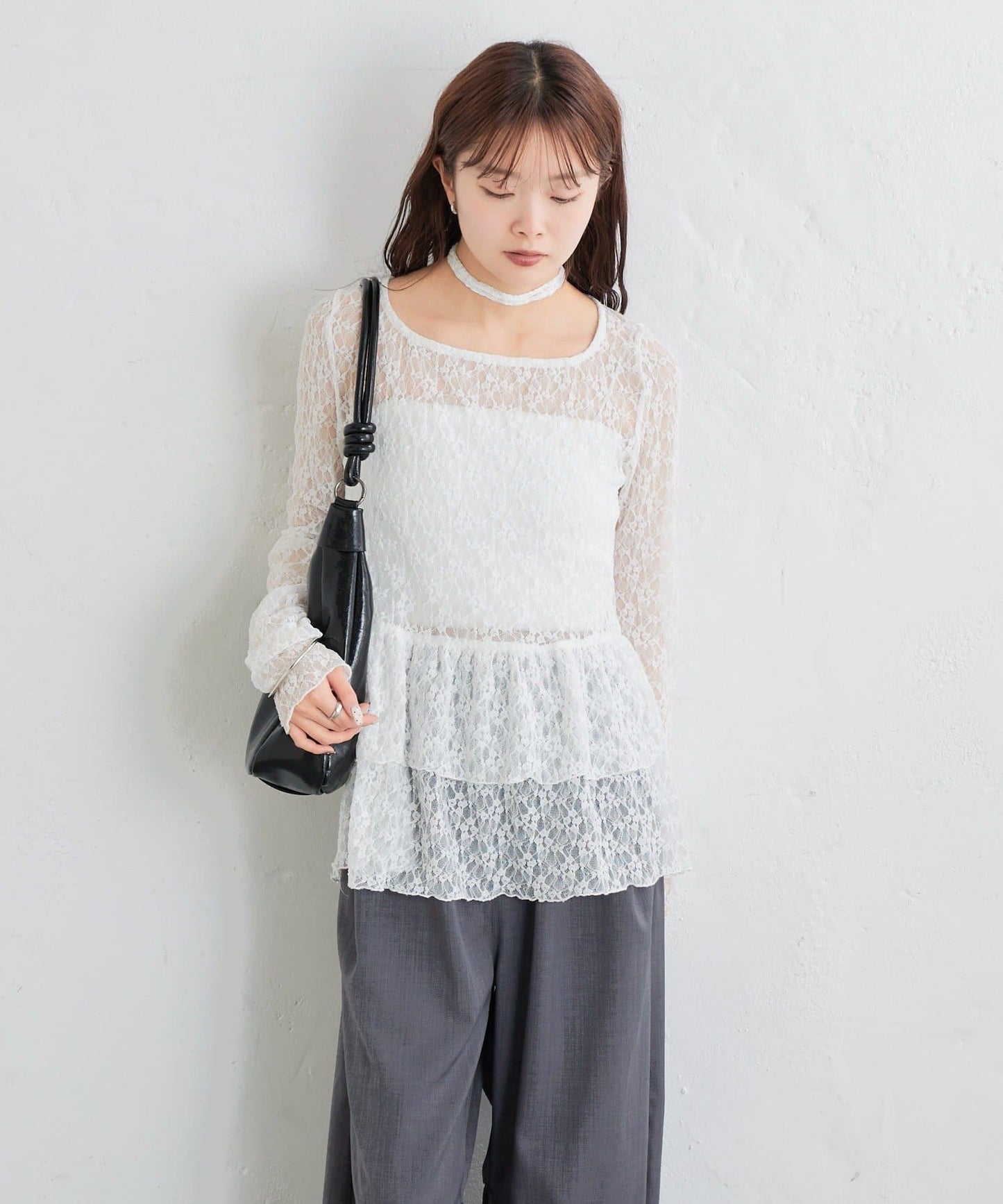 mystic sheer layering top with choker - Image 63