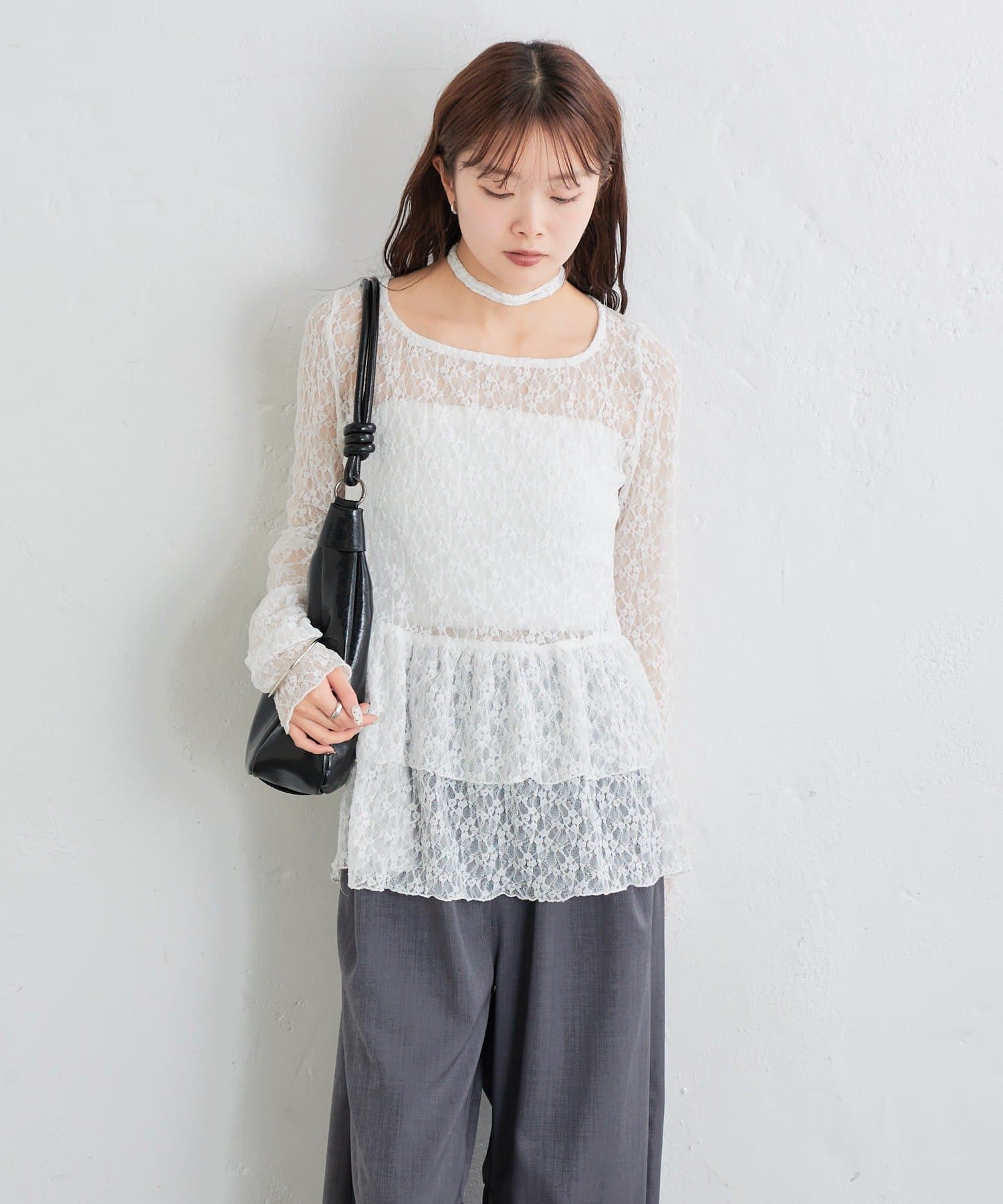 mystic sheer layering top with choker - Image 63