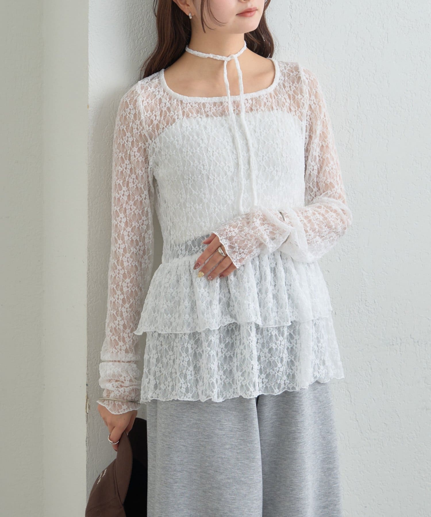 mystic sheer layering top with choker - Image 52