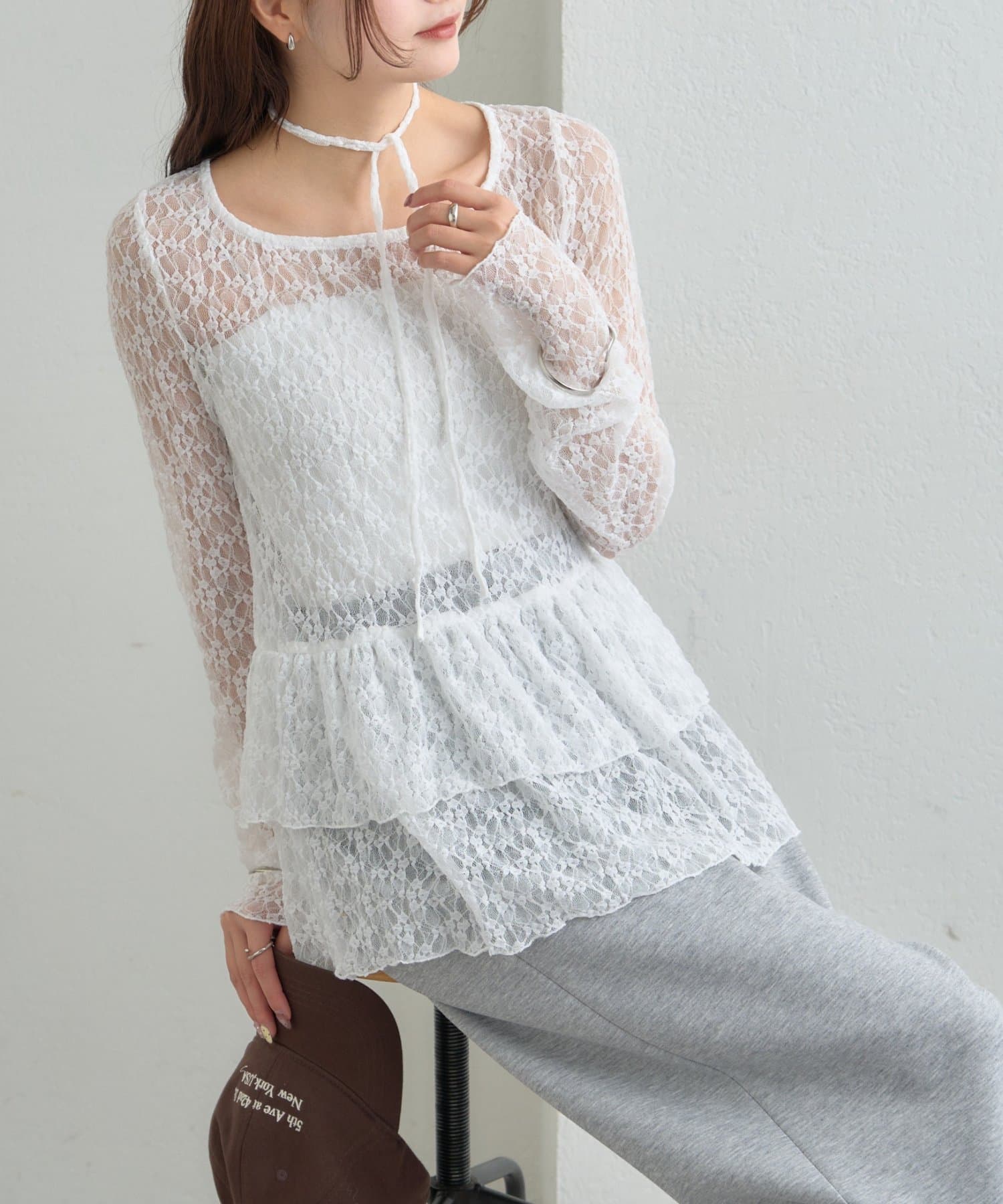 mystic sheer layering top with choker - Image 53
