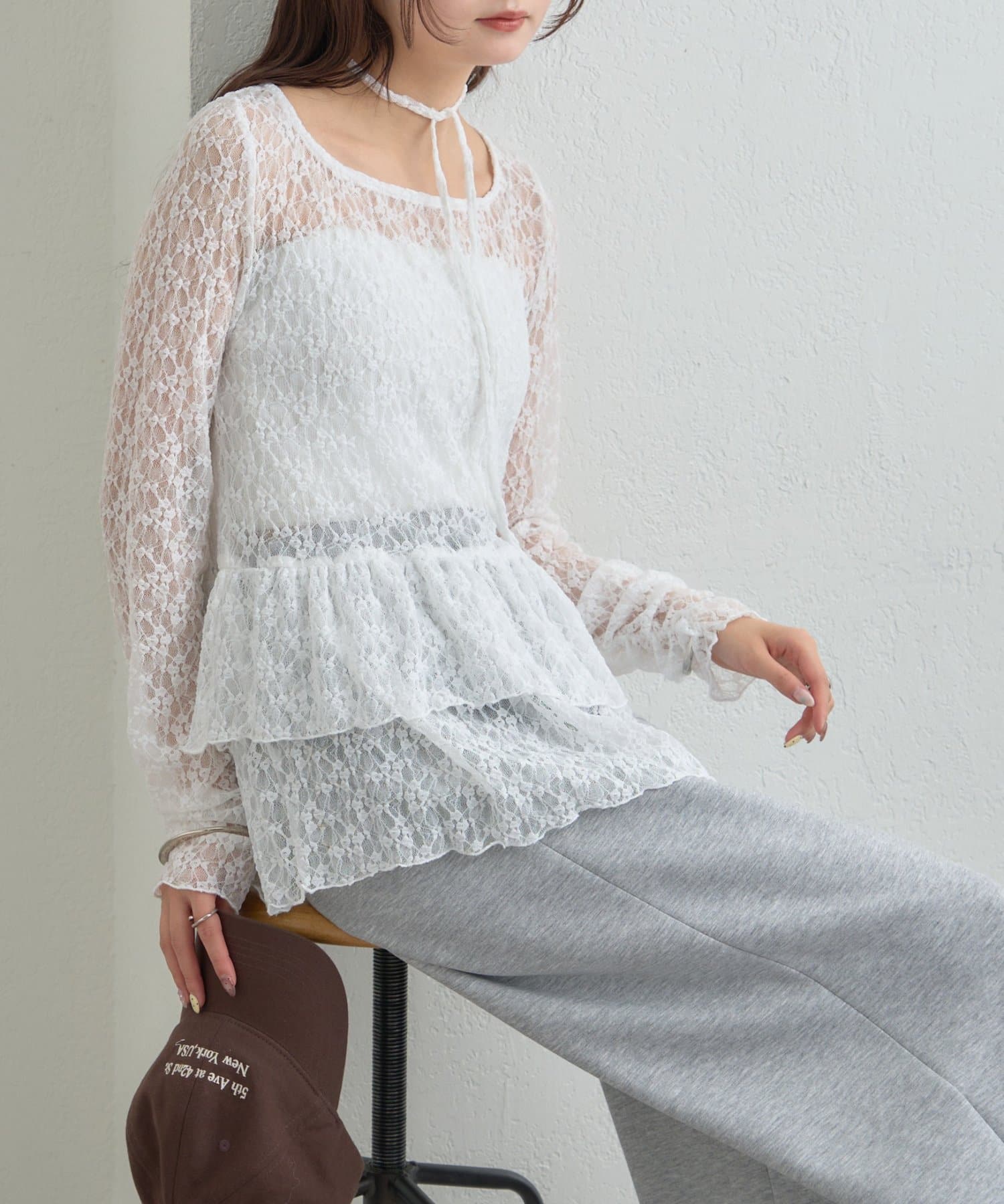 mystic sheer layering top with choker - Image 57